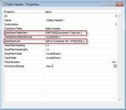 Sales Header Properties window